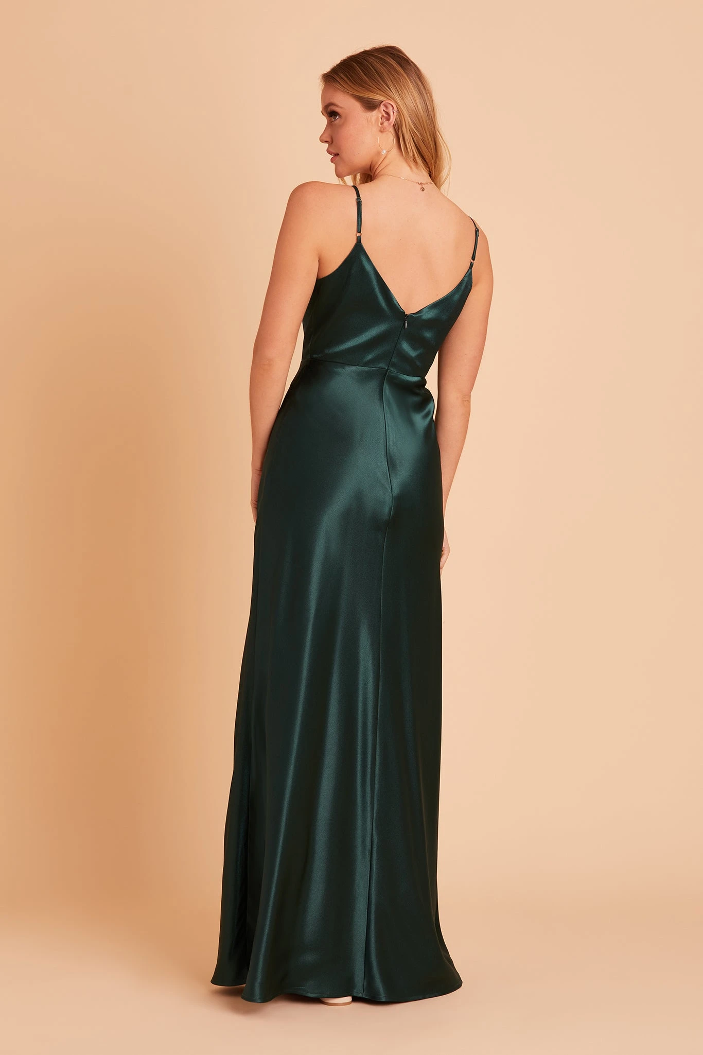 Jay Shiny Satin Dress - Emerald - Image 8