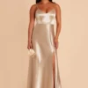 Jay Shiny Satin Dress - Neutral Champagne