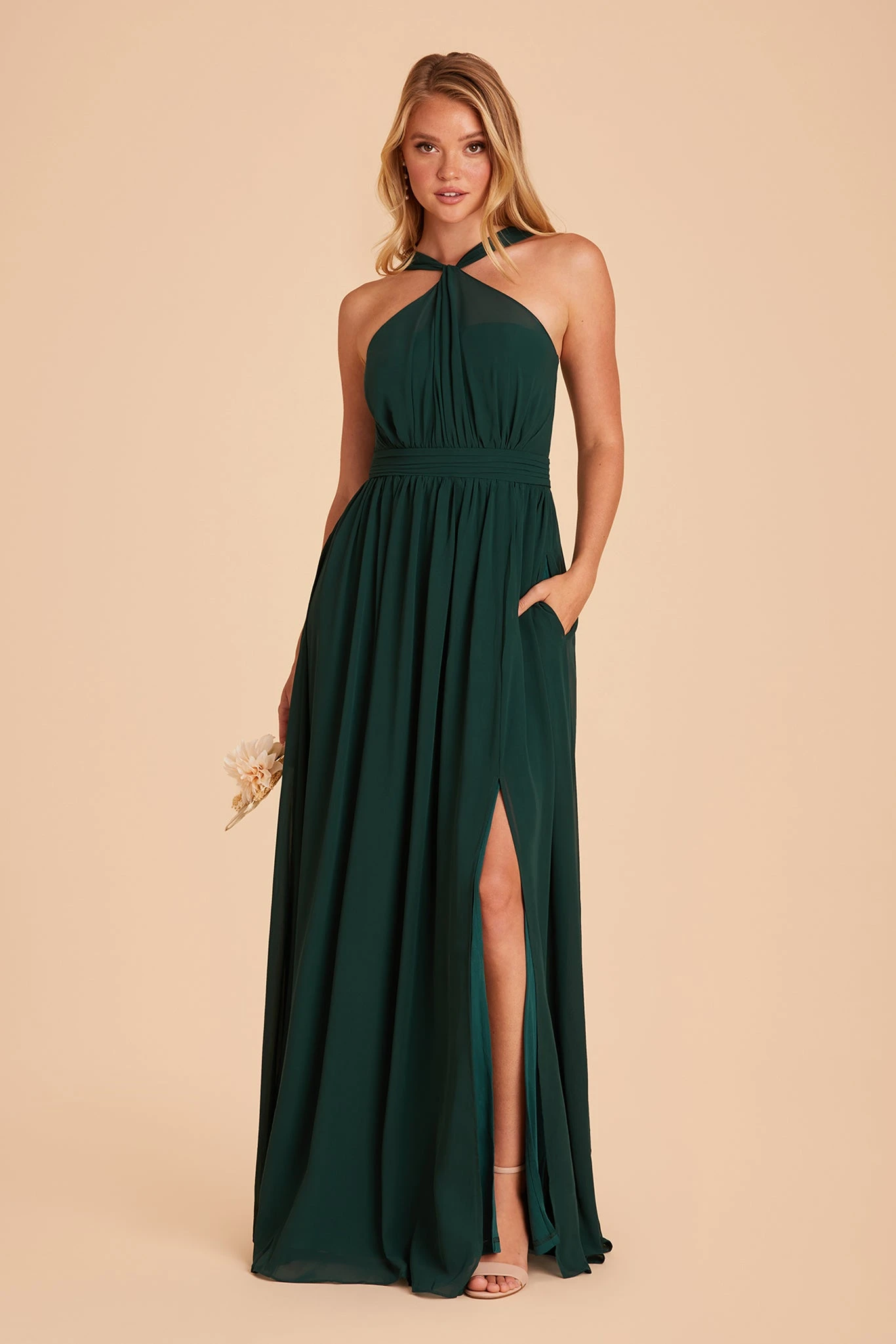 Kiko Chiffon Dress - Emerald