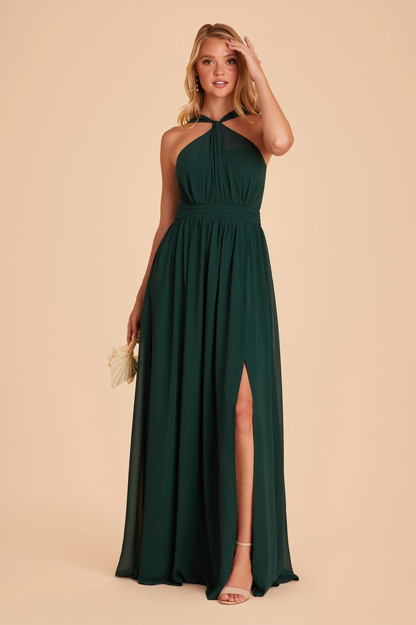 Kiko Chiffon Dress - Emerald - Image 3