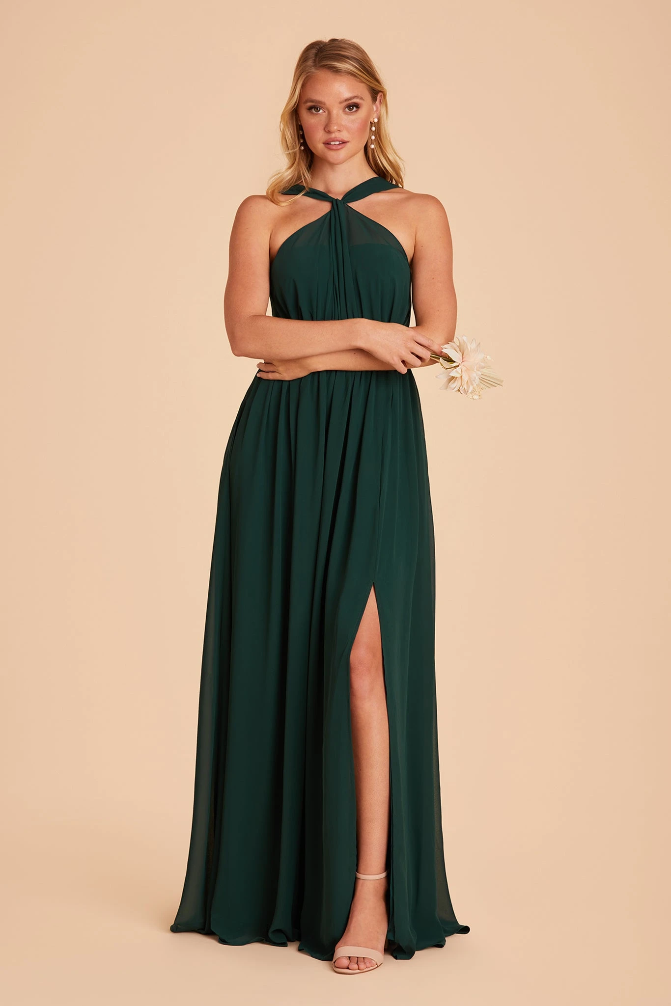 Kiko Chiffon Dress - Emerald - Image 4