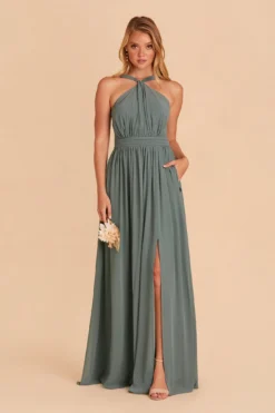 Kiko Chiffon Dress - Sea Glass