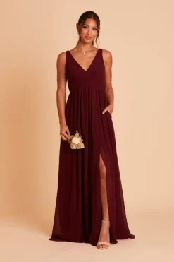 Laurie Empire Dress - Cabernet