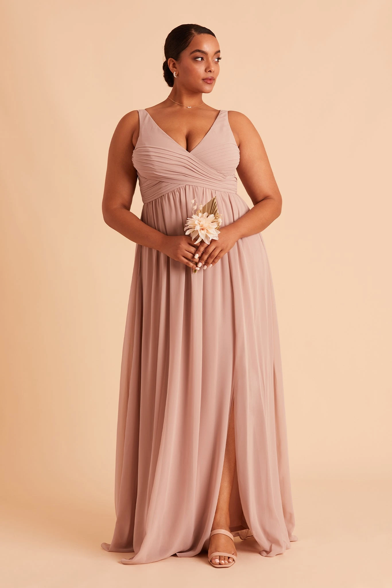 Laurie Empire Dress - Taupe - Image 3
