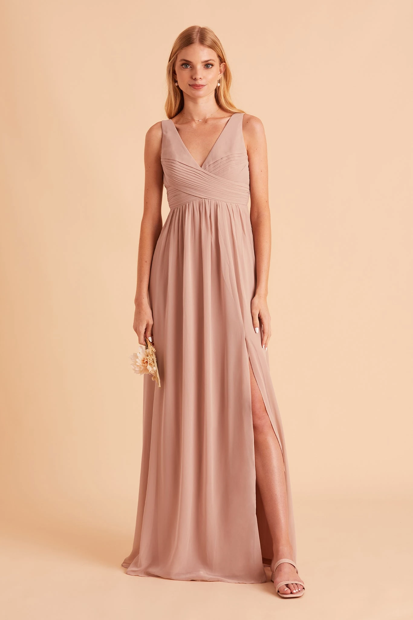 Laurie Empire Dress - Taupe - Image 5