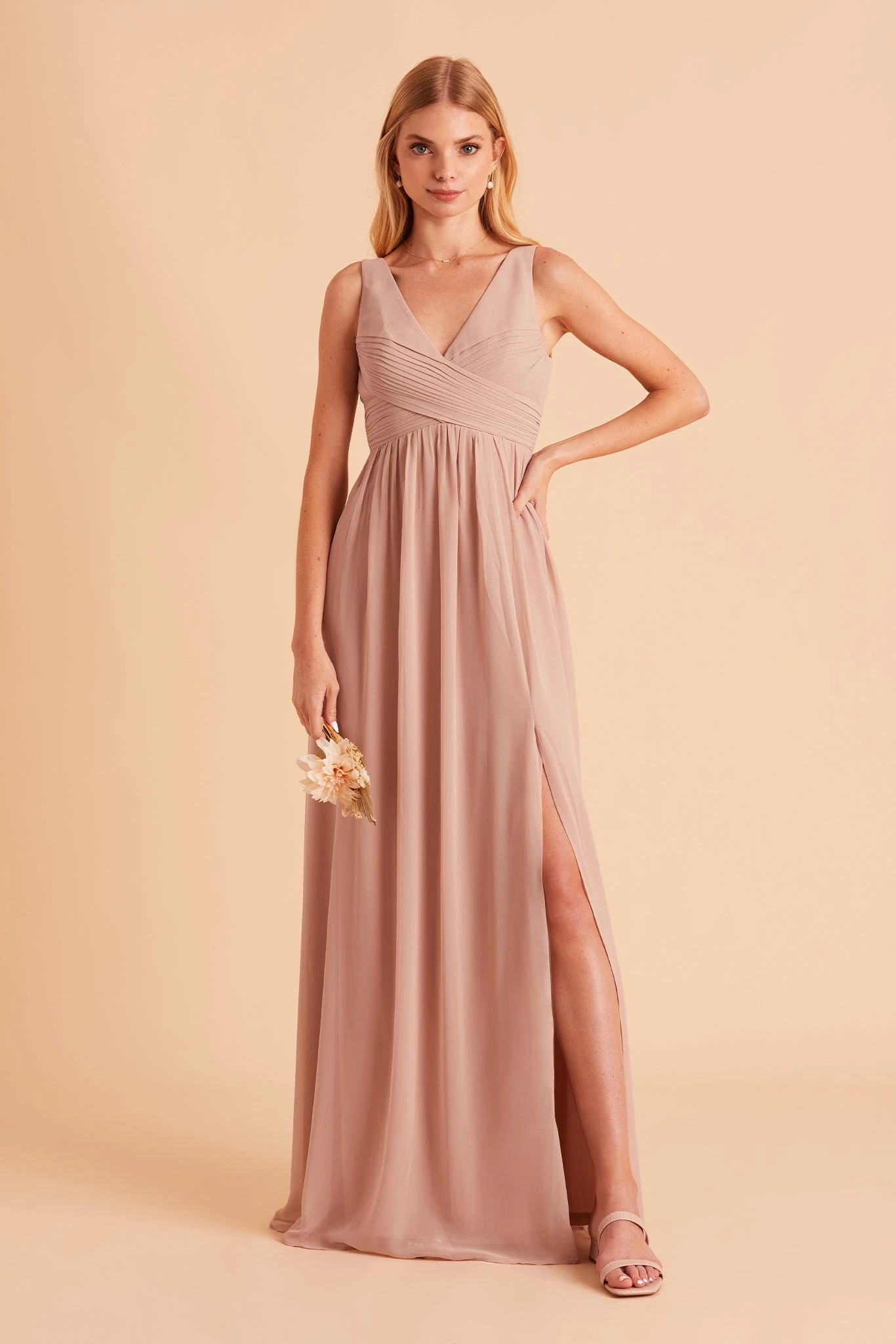 Laurie Empire Dress - Taupe - Image 4