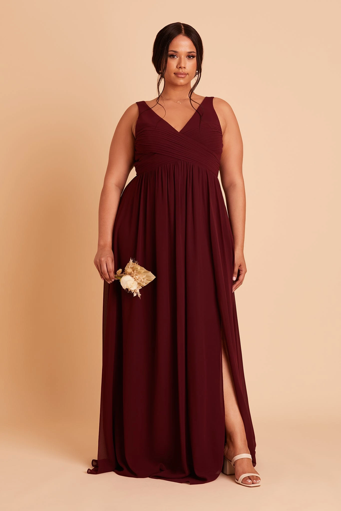 Laurie Empire Dress - Cabernet - Image 11