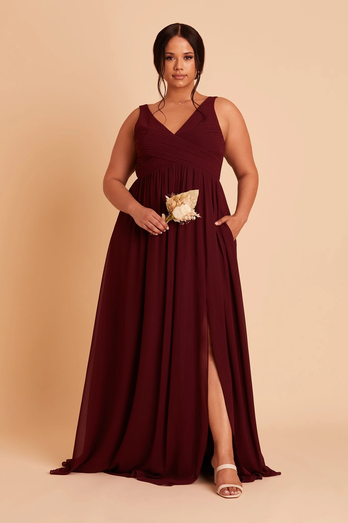 Laurie Empire Dress - Cabernet - Image 12