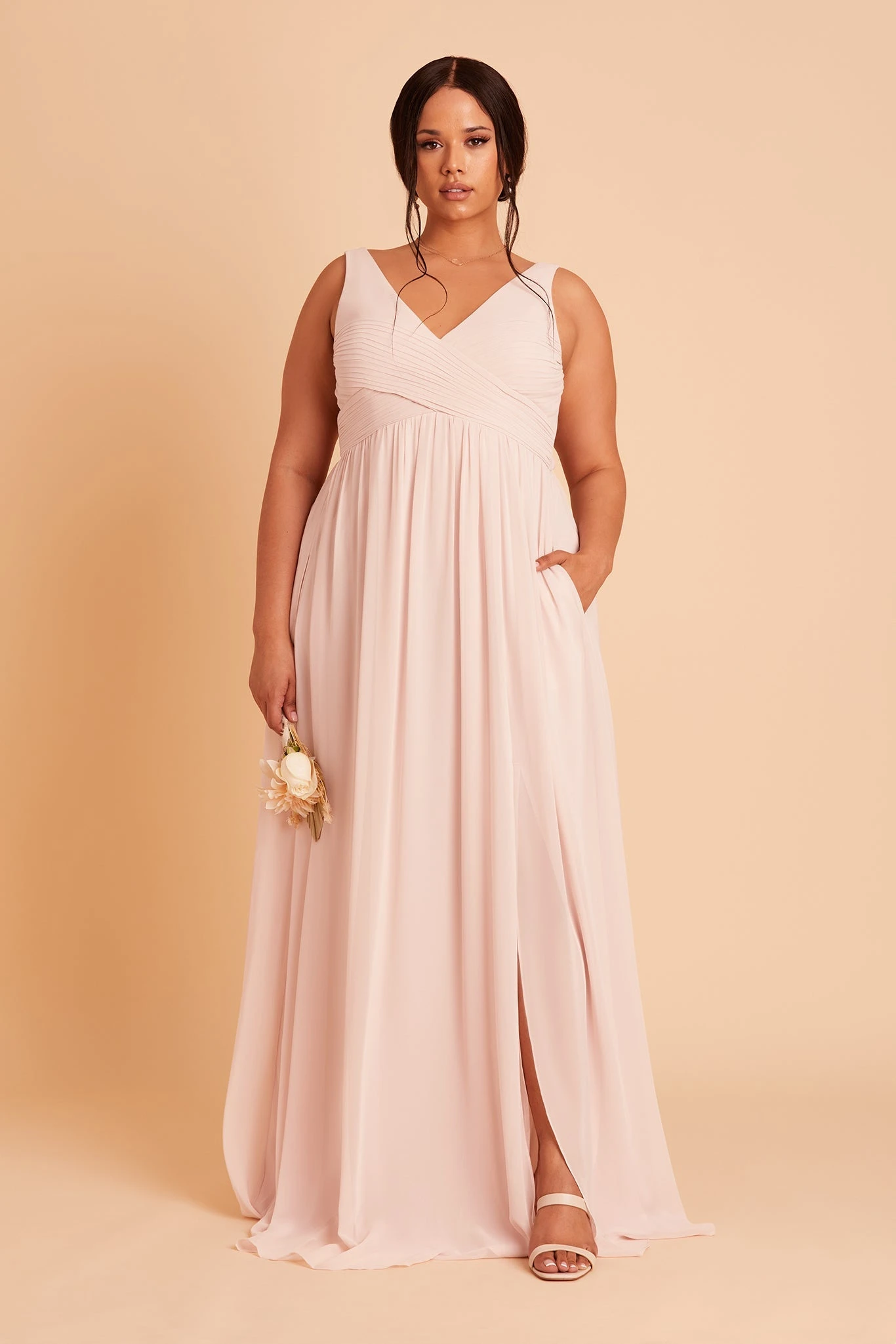Laurie Empire Dress - Pale Blush - Image 11