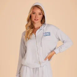 Zip Up Hoodie - Dusty Blue