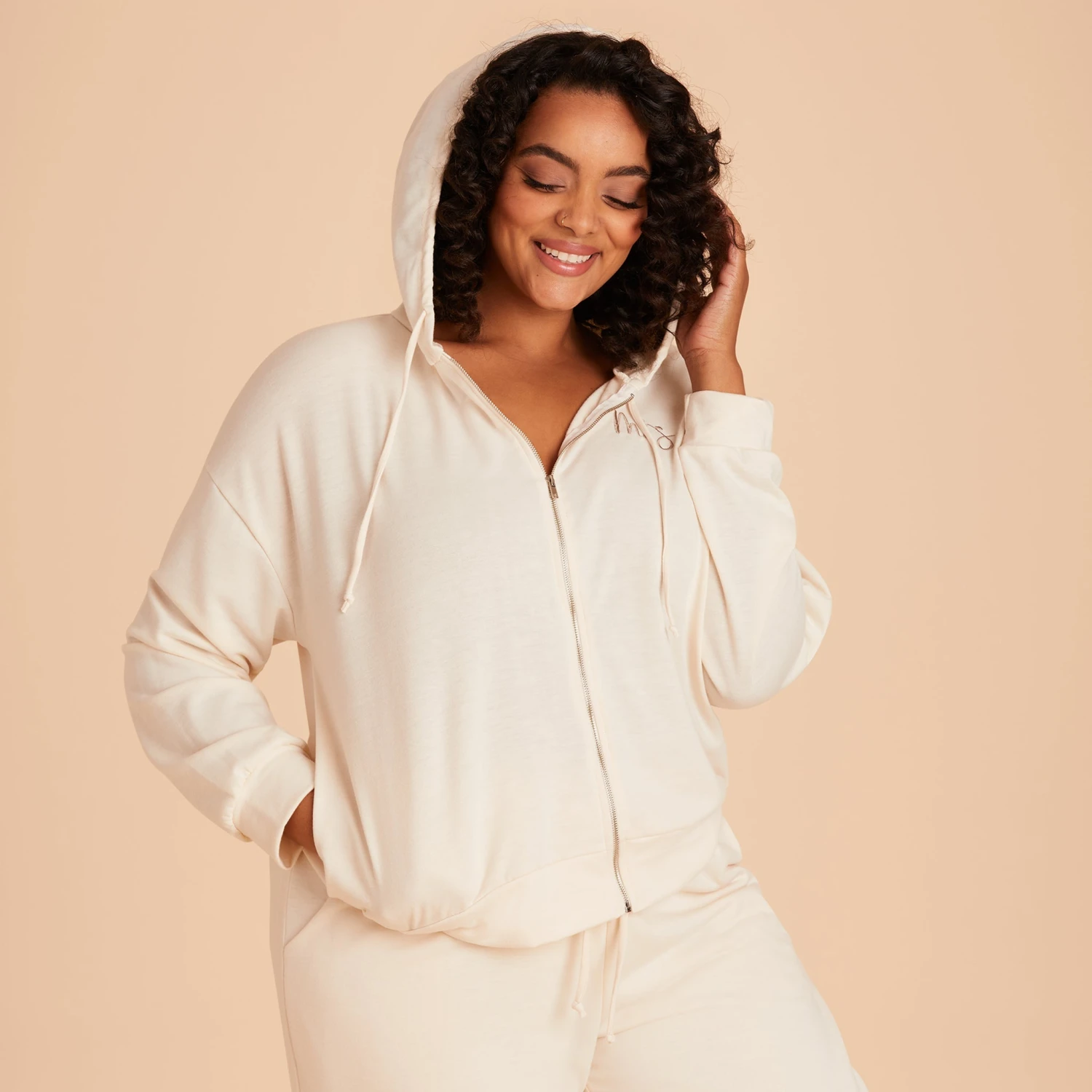 Zip Up Hoodie - Vanilla Cream - Image 13