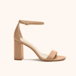 Mary High Chunky Heel - Nude Latte