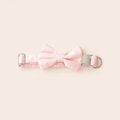 Sadie Dog Bow Tie Collar - Sheen Pale Pink