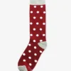 Polka Dot Groomsmen Socks By No Cold Feet - Burgundy