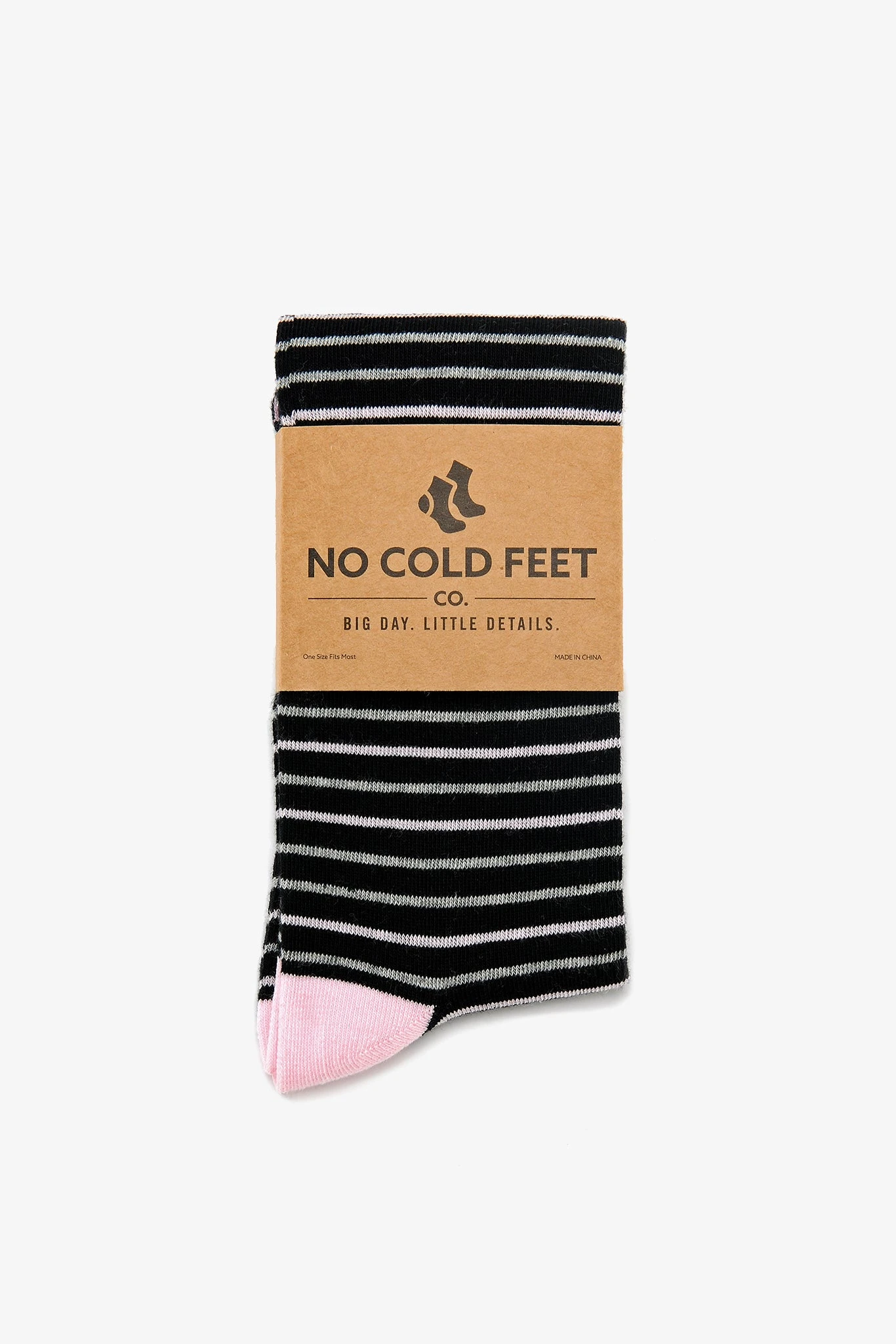 Striped Groomsmen Socks By No Cold Feet - Pink - Image 3