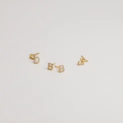 Pave Initial Earrings
