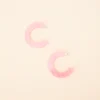 Resin Hoop Earrings - Pink