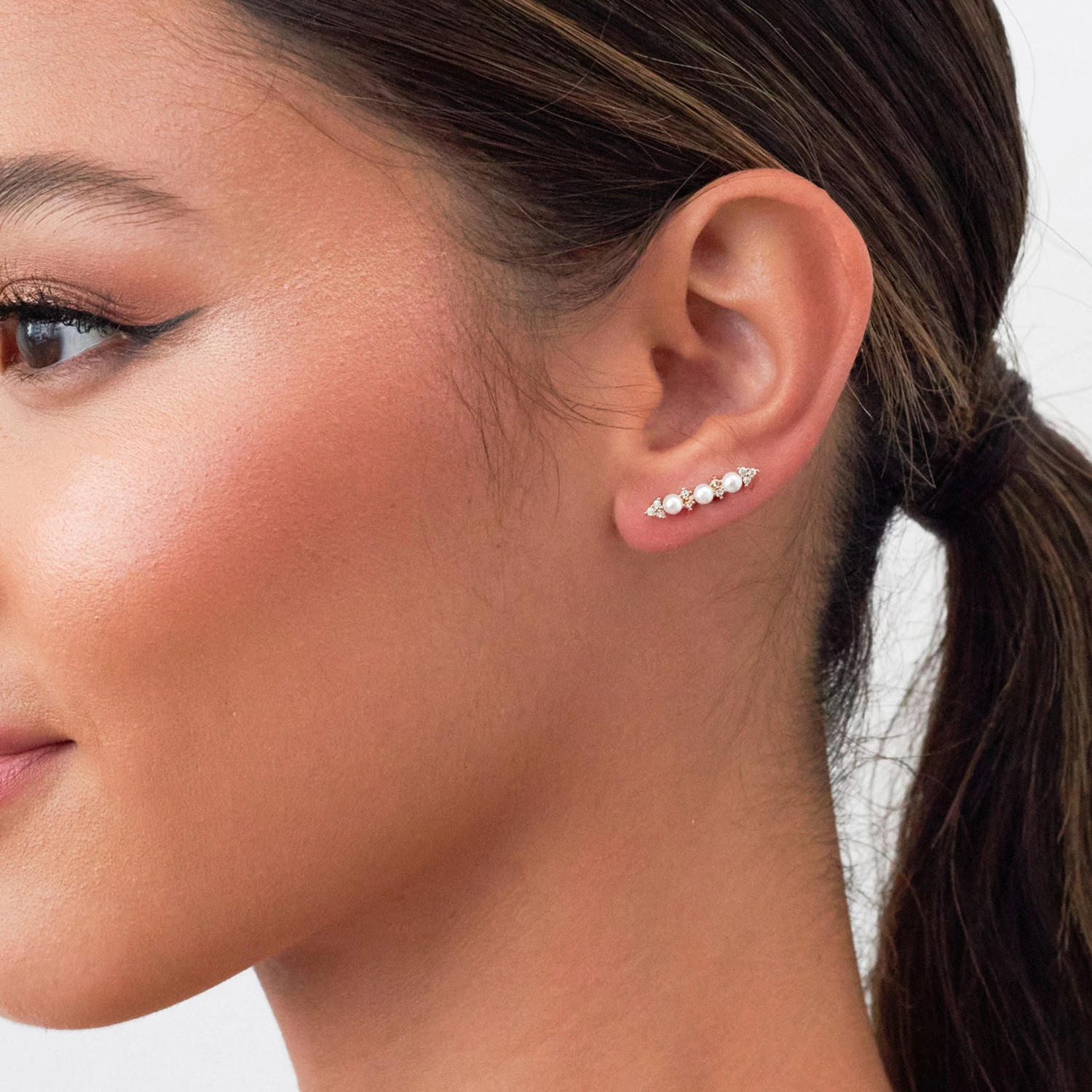 Santa Maria Pearl And Crystal Earrings - Image 2