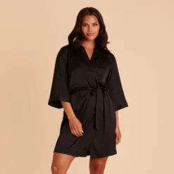 Satin Robe - Black