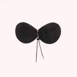 Tie Front Sticky Bra - Black