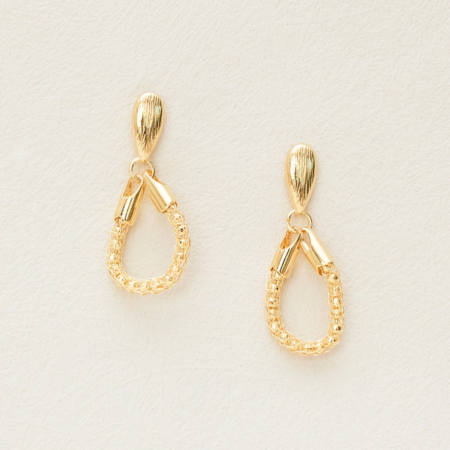 14K Gold Plated Teardrop Loop Earrings