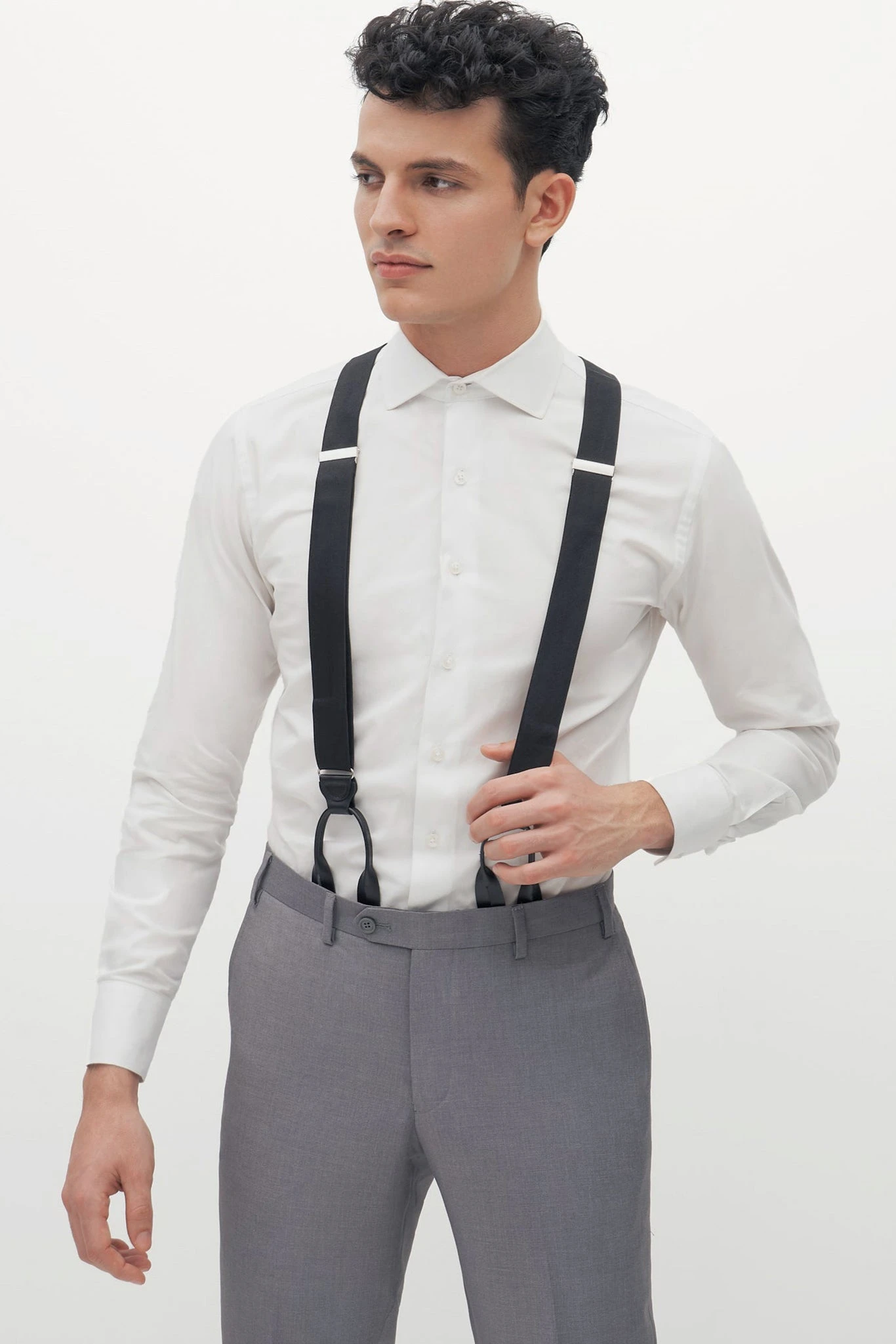 Grosgrain Suspenders By Suitshop - Black - Image 2