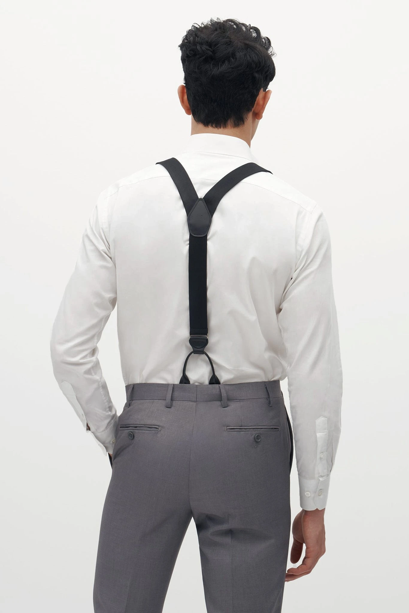 Grosgrain Suspenders By Suitshop - Black - Image 3