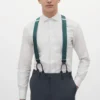 Grosgrain Suspenders By Suitshop - Hunter Green