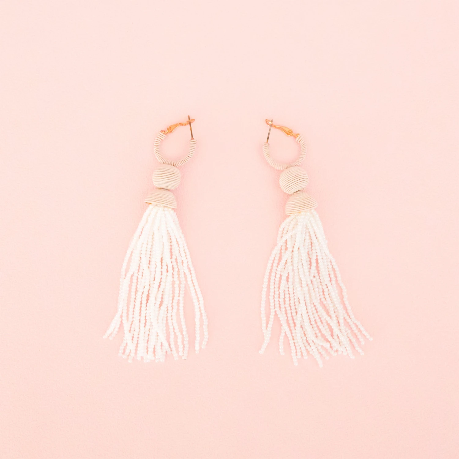 Tassel Earrings - White
