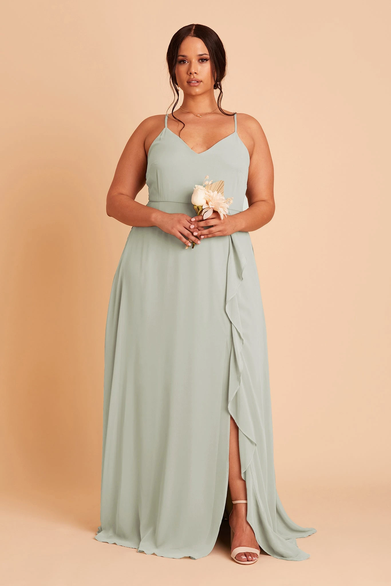 Theresa Chiffon Dress - Sage - Image 12