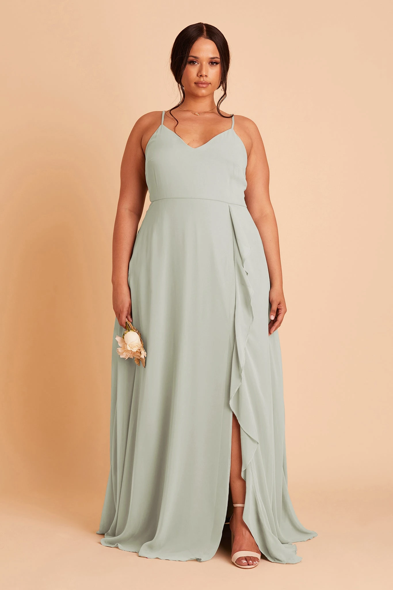 Theresa Chiffon Dress - Sage - Image 15