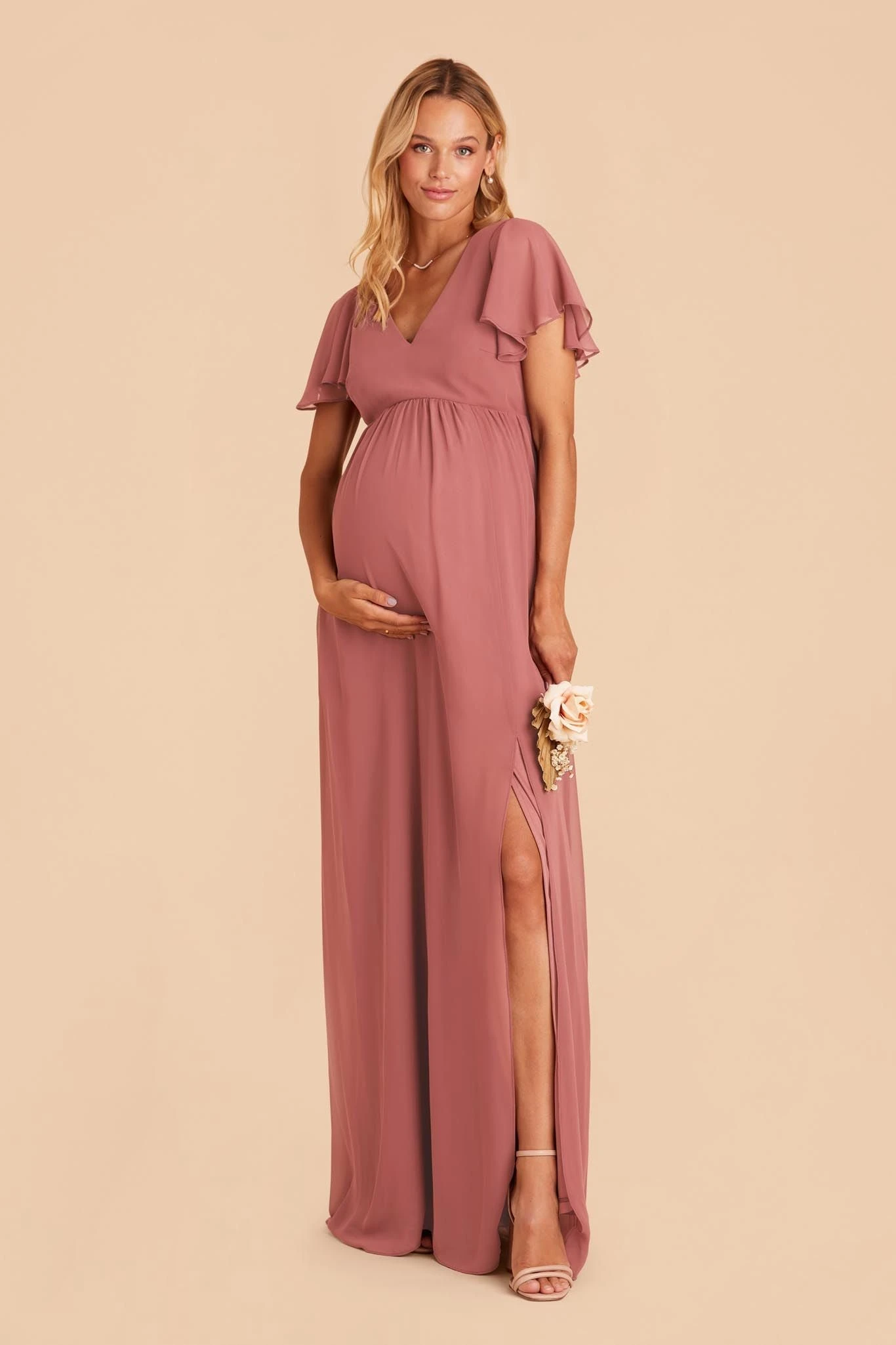 Hannah Empire Dress - Mulberry - Image 2