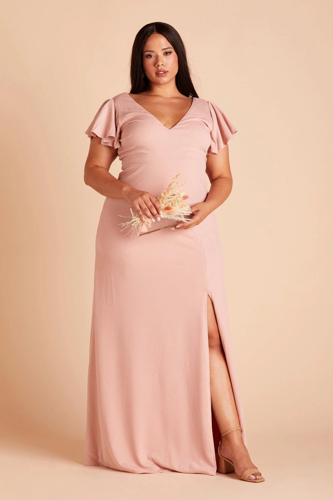 Hannah Crepe Dress - Dusty Rose - Image 9