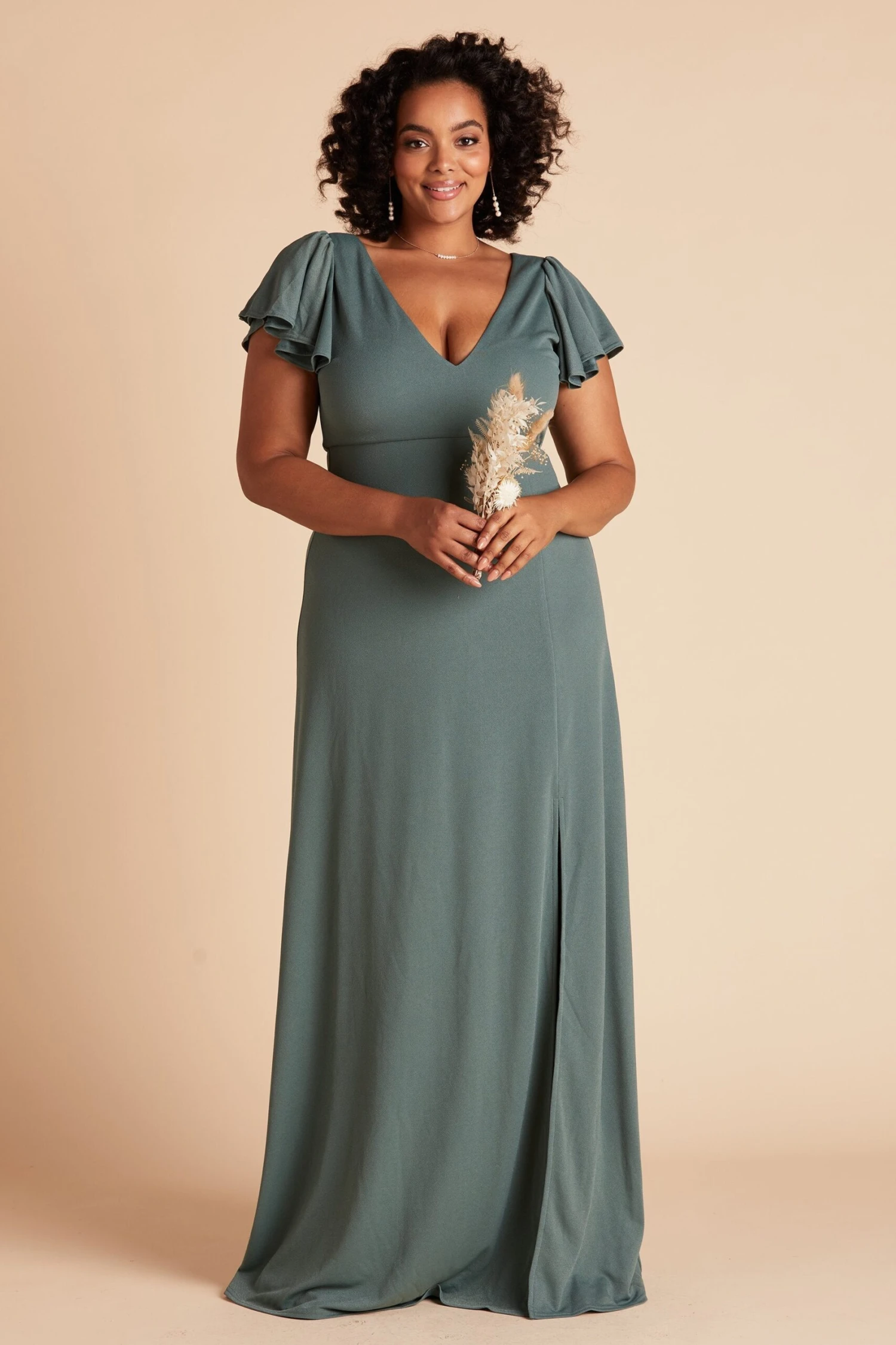 Hannah Crepe Dress - Sea Glass - Image 4