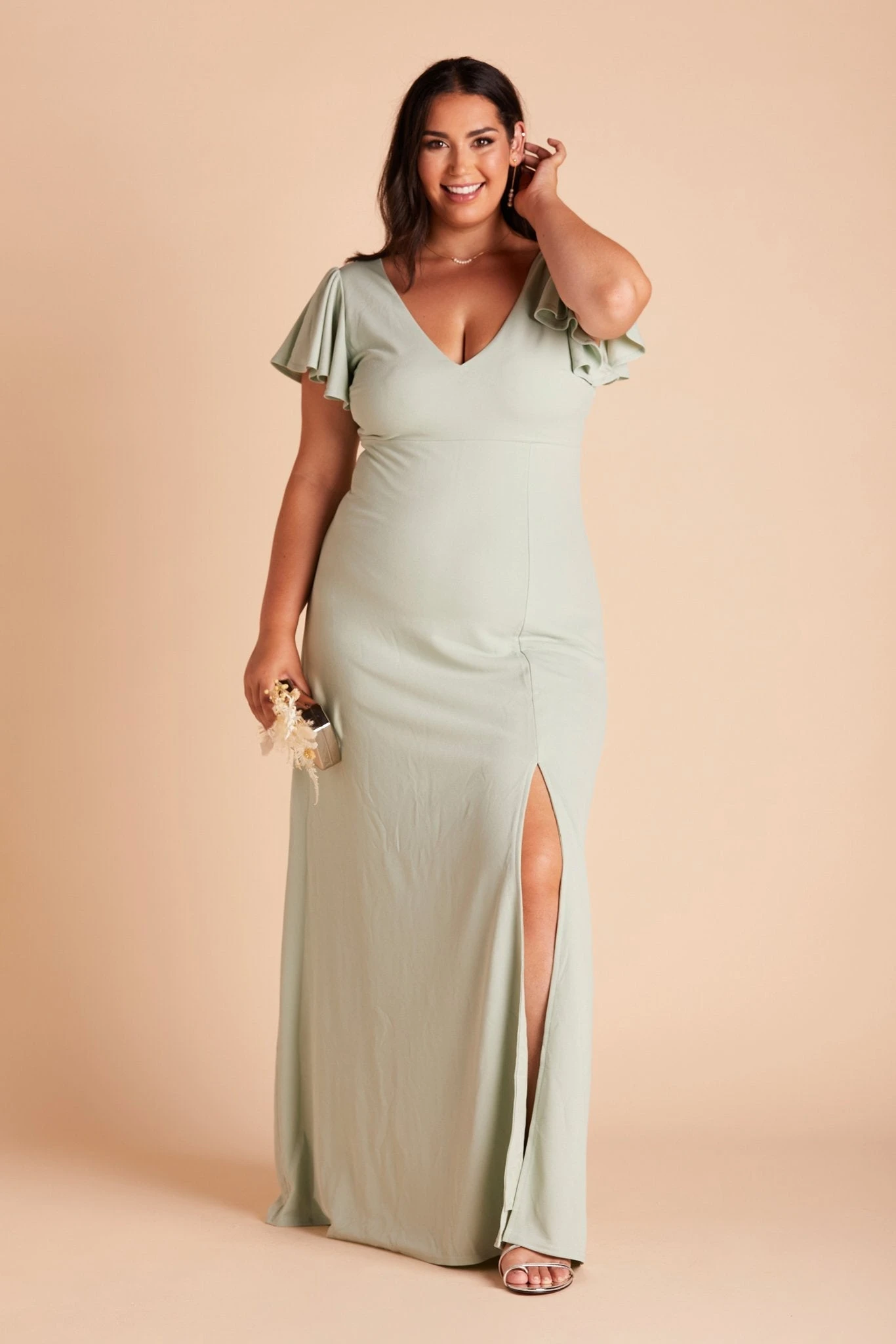 Hannah Crepe Dress - Sage - Image 10