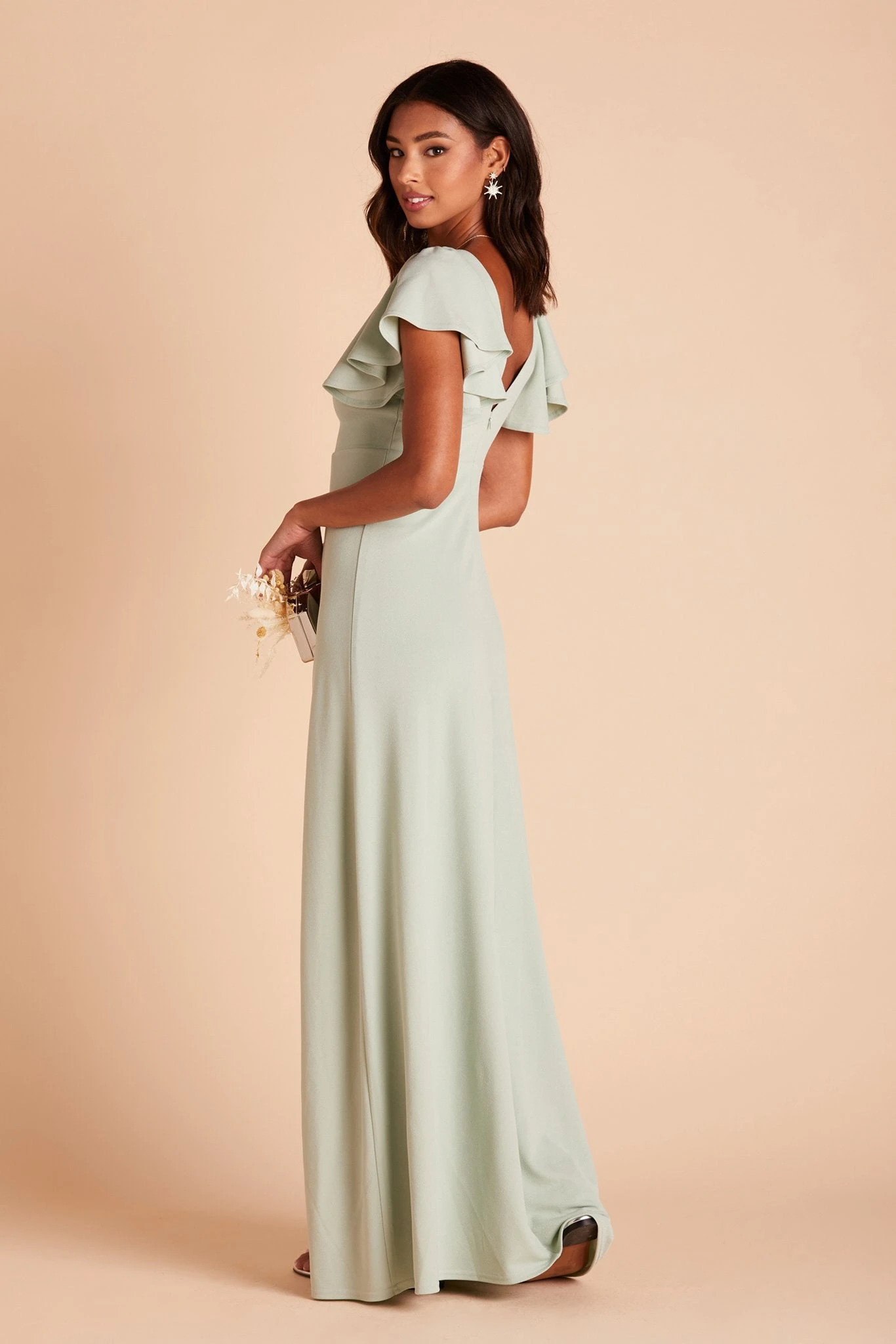 Hannah Crepe Dress - Sage - Image 3