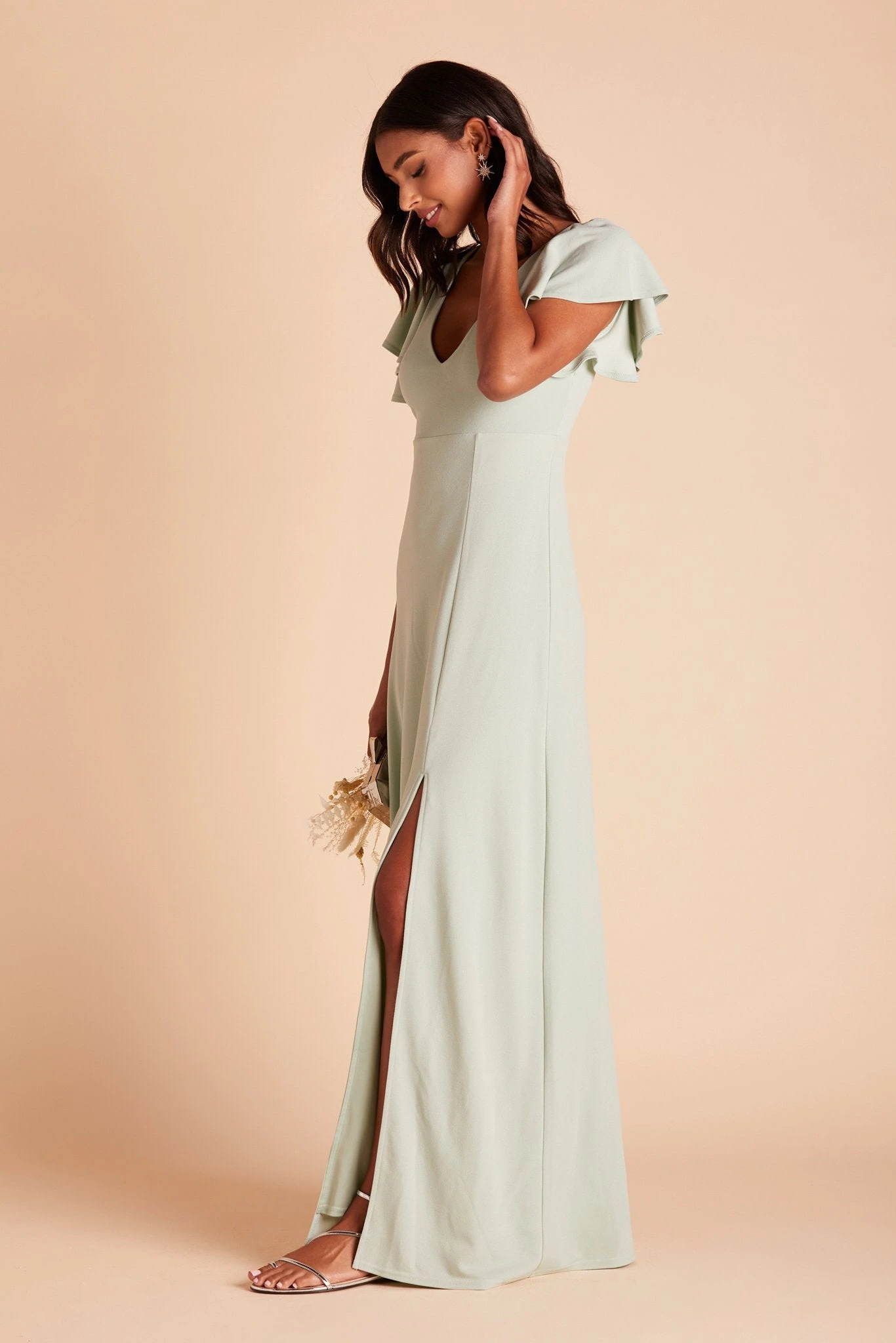 Hannah Crepe Dress - Sage - Image 7