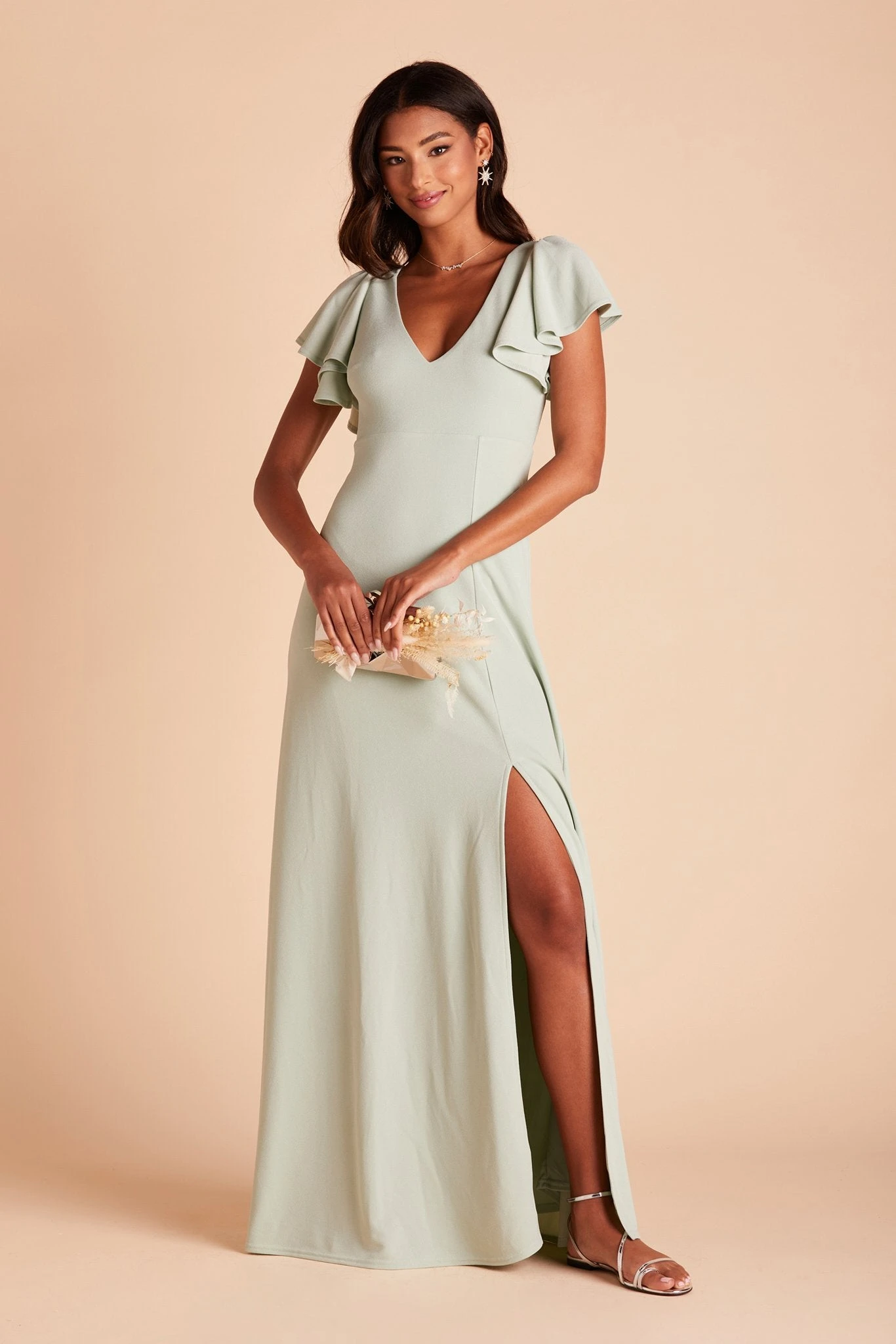Hannah Crepe Dress - Sage - Image 6