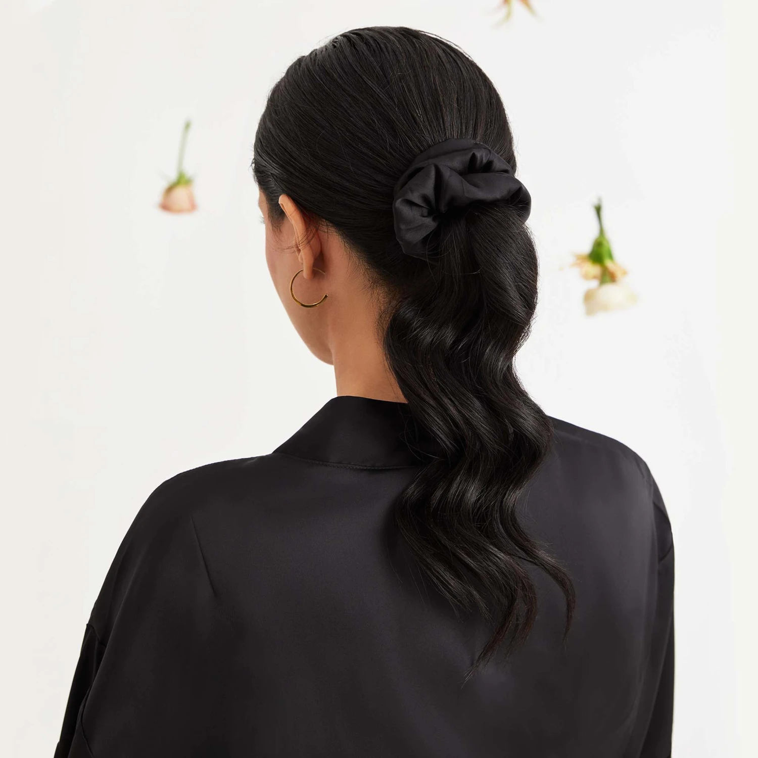 Cat Satin Scrunchie - Black - Image 2