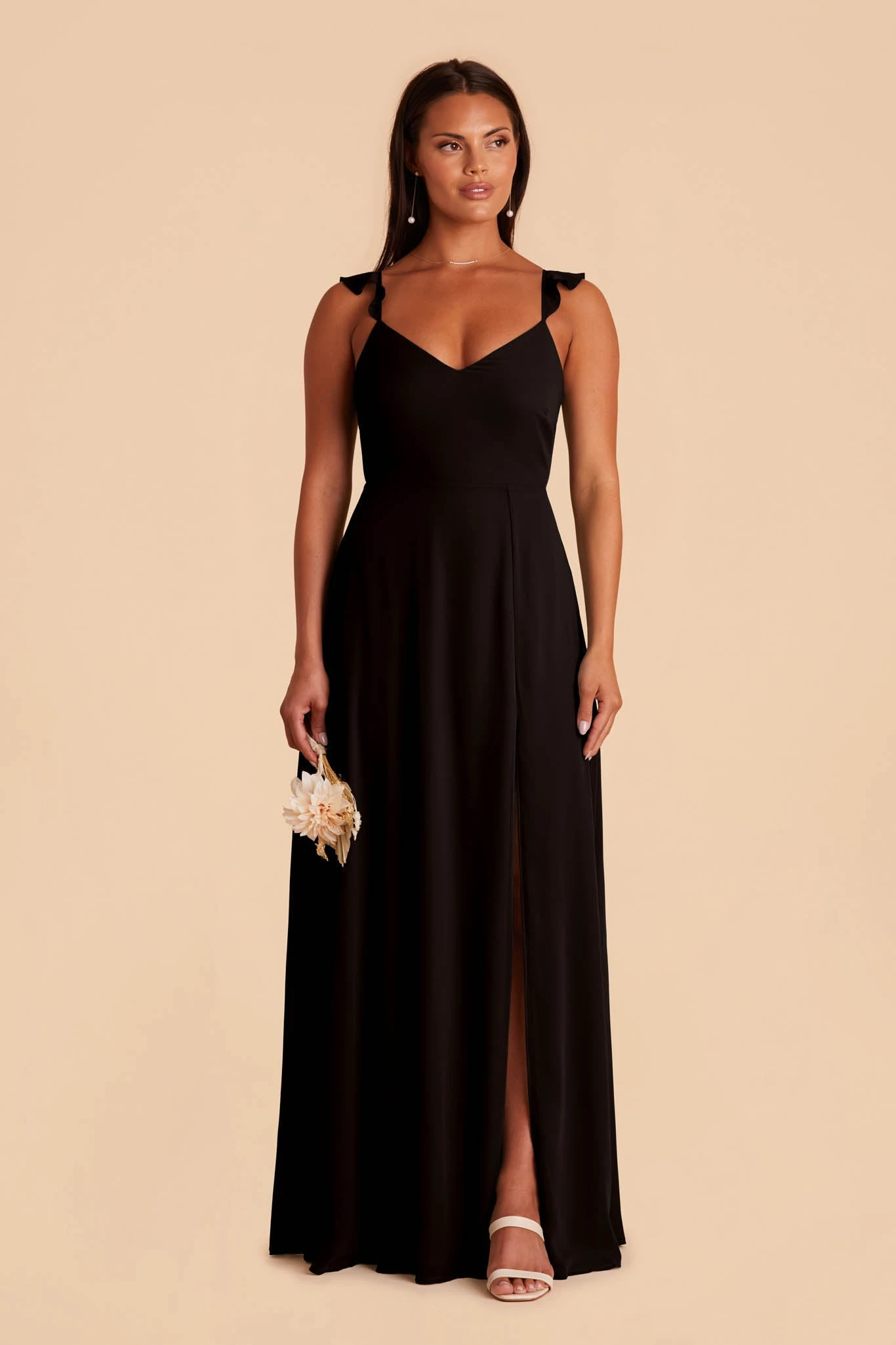 Doris Chiffon Dress - Black - Image 4