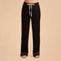 Jonny Satin Pajama Pants - Black