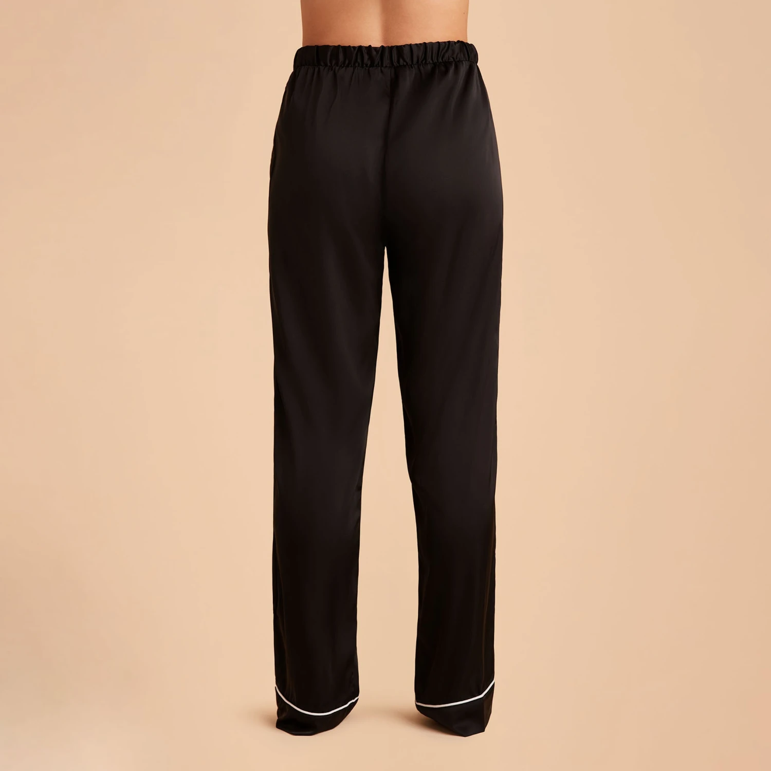 Jonny Satin Pajama Pants - Black - Image 4