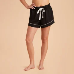 Jonny Satin Pajama Shorts - Black
