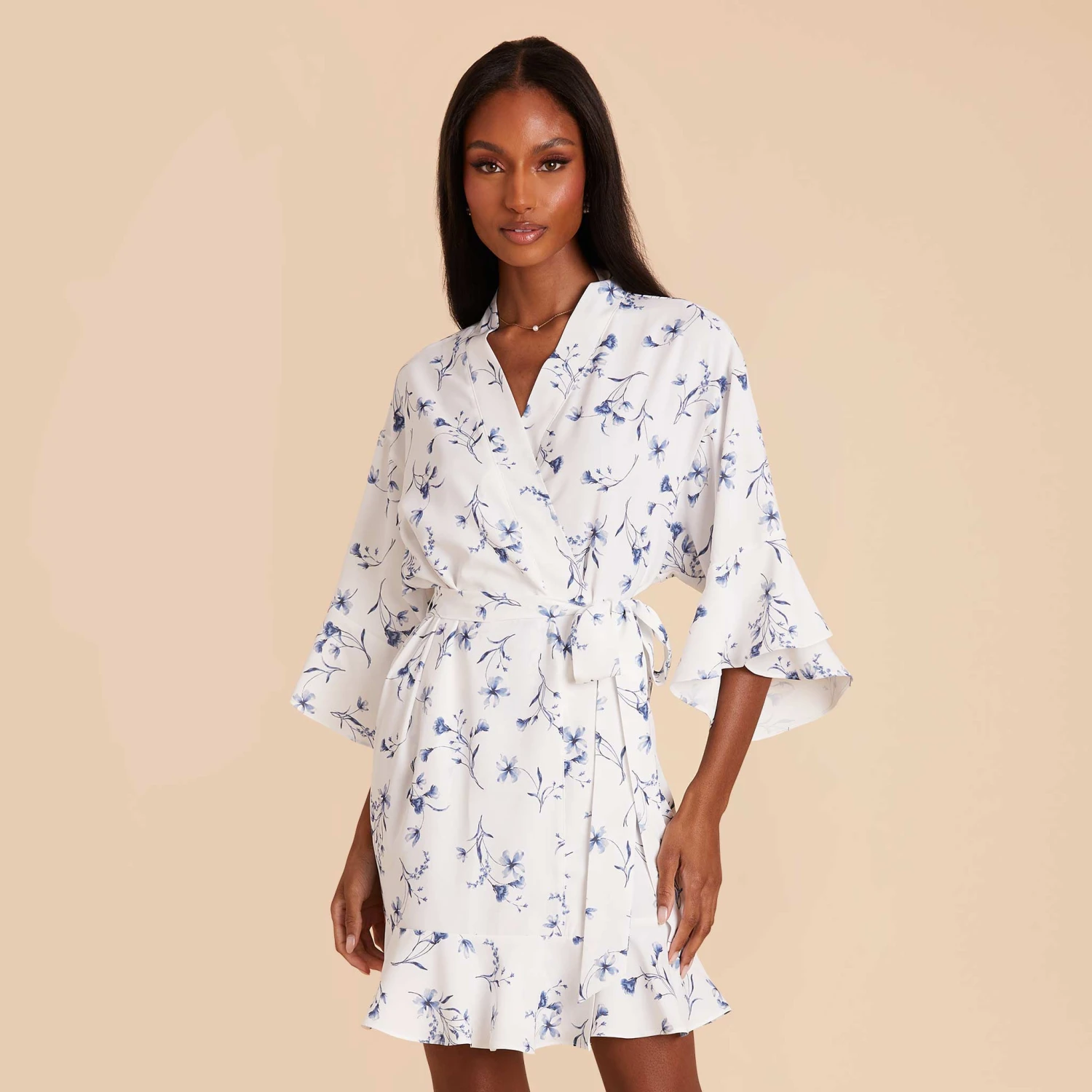 Kenny Floral Ruffle Robe - Blue Le Fleur - Image 4