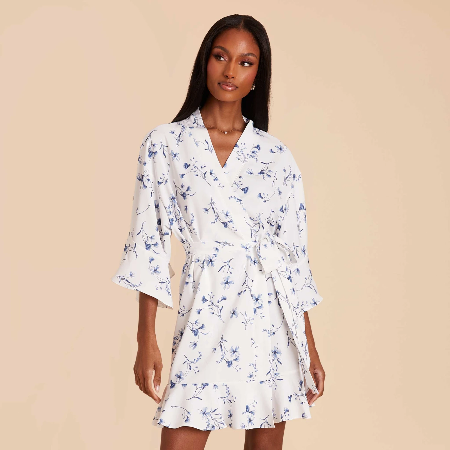 Kenny Floral Ruffle Robe - Blue Le Fleur - Image 5