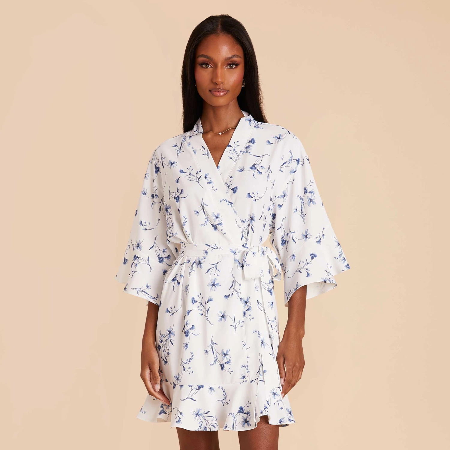 Kenny Floral Ruffle Robe - Blue Le Fleur - Image 6