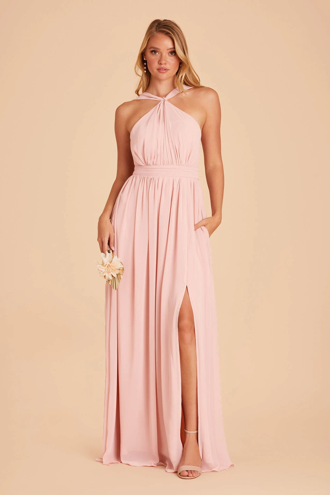 Kiko Chiffon Dress - Blush Pink