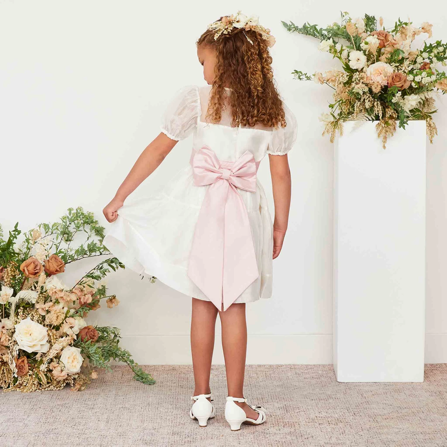 Liz Flower Girl Sash - Blush Pink - Image 5