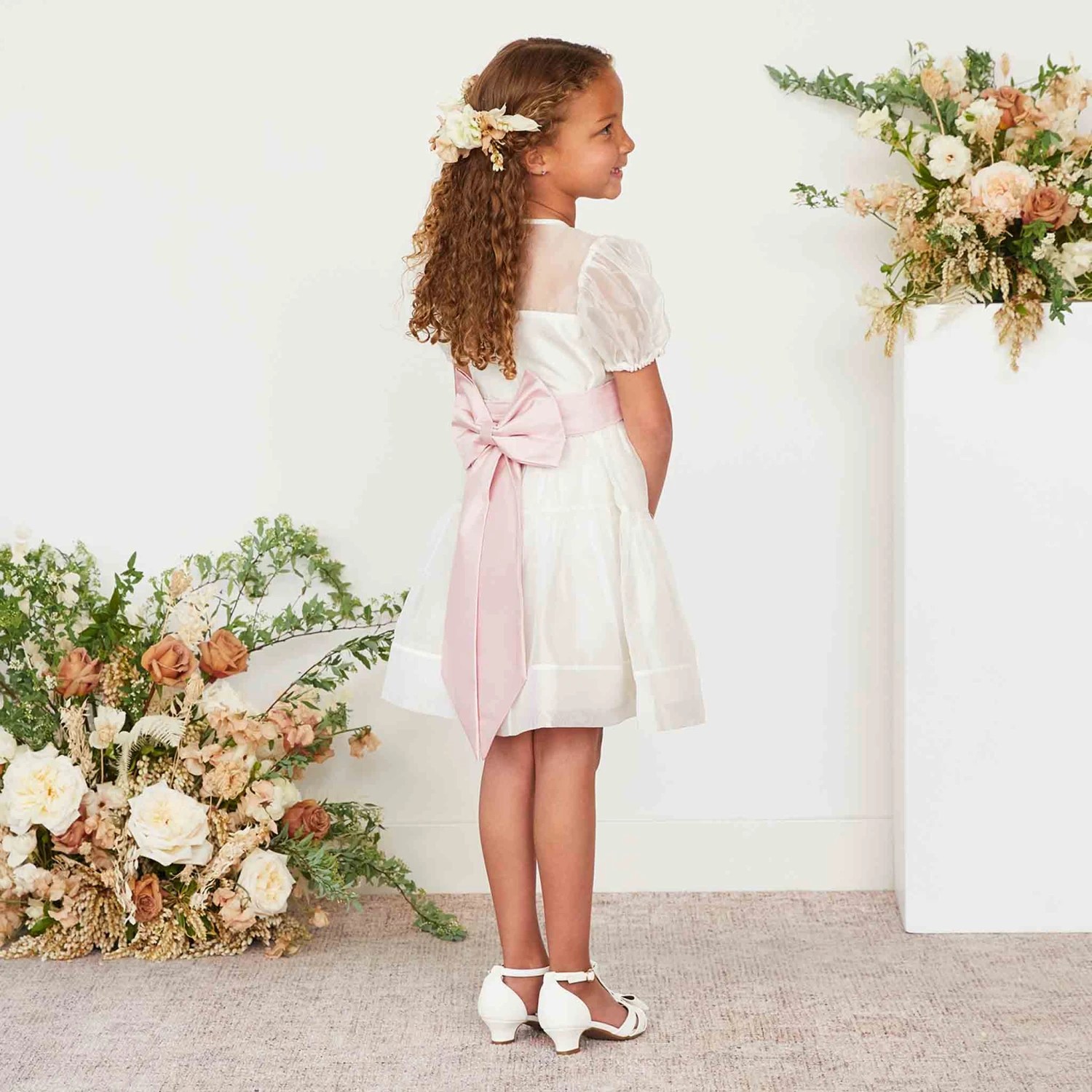 Liz Flower Girl Sash - Blush Pink - Image 6