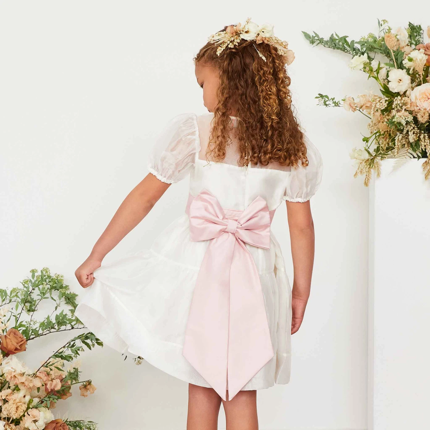 Liz Flower Girl Sash - Blush Pink - Image 2